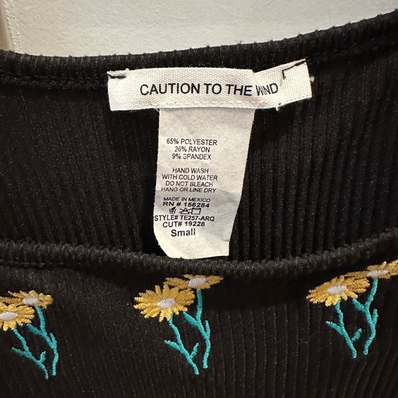 Black tank top with sunflowers on center - Picture 2 of 2